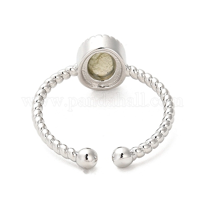 Открытый браслет-манжета из натурального лабрадорита RJEW-M166-04P-F-1