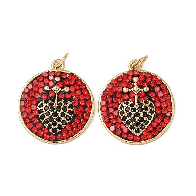 Подвески из латунных кристаллов кубического циркония с микропаве KK-C143-27G-1