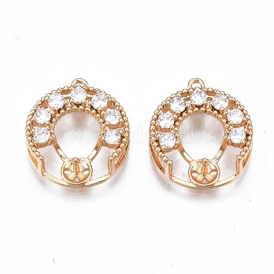 Латунная микропаве из прозрачного кубического циркония KK-N232-226-1