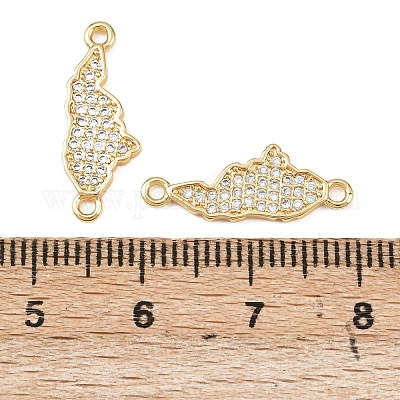 Подвески-соединители с микропаве из кубического циркония в виде карты Гондураса&nbsp;KK-B161-09G-1