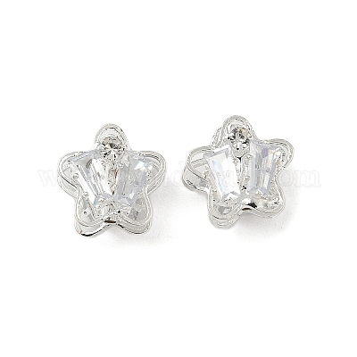 Латунные микро проложить кубического циркония бусы KK-S336-08S-C-1