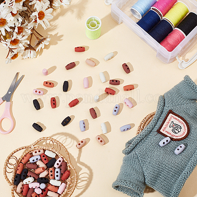 64 шт. 8 цвета пластиковые пуговицы BUTT-FG0001-36-1