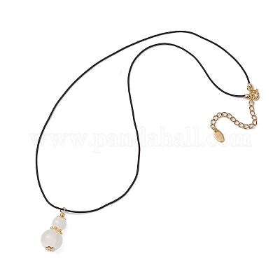 Ожерелья с подвеской в виде тыквы из натурального селенита NJEW-JN05246-03-1