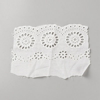 5 ярд хлопковой ленты с цветочной вышивкой OCOR-WH0078-174-1