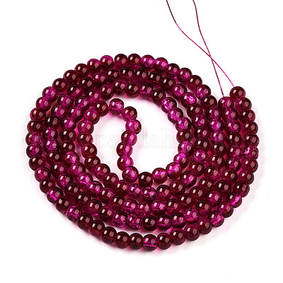 Окрашенного распылением треск стеклянные бусы нити CCG-Q002-6mm-08-1