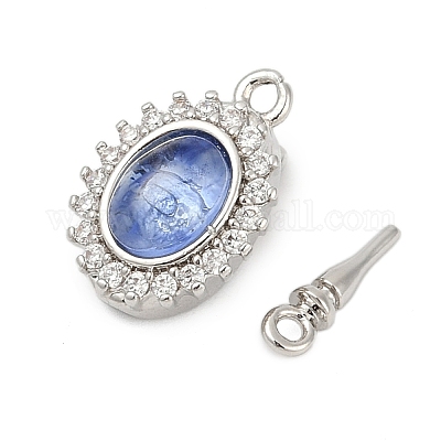 Латунные микро проложить кубического циркония ящик с застежками KK-P291-43P-01-1