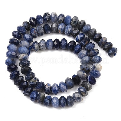 Природный содалит бисер нитей&nbsp;G-C259-A23-5x8mm-1