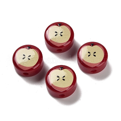 Печатные непрозрачные акриловые бусины OACR-V005-01-1