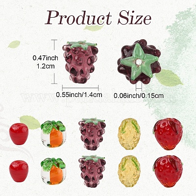 10шт ручной работы бусины лэмпворк&nbsp;LAMP-YW0001-40-1