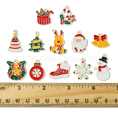 24 шт. 12 стиля подвески из эмалевого сплава с рождественской тематикой ENAM-FS0002-19P-1