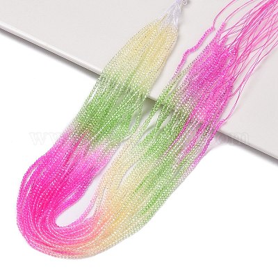 Прозрачный градиент цвета стеклянные бусины пряди GLAA-G101-2mm-09-1