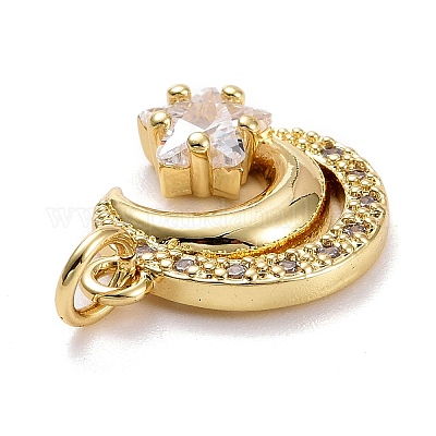Латунные микропаве прозрачные подвески с фианитом X-ZIRC-E165-04G-1