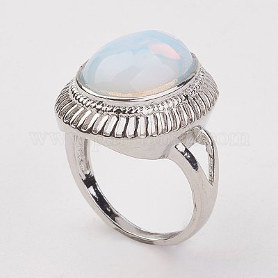 Opalite палец кольца X-RJEW-P122-03-1