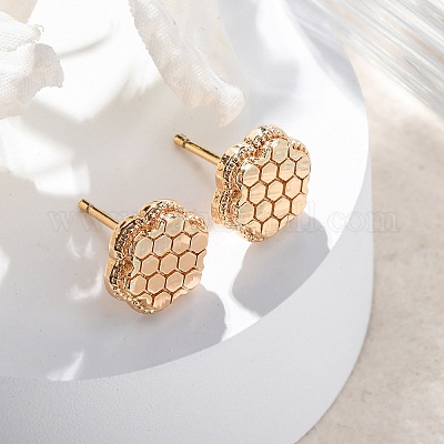 Латунь серьги EJEW-D288-15G-1