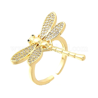 Манжеты из латуни с микро паве кубический цирконий для женщин RJEW-F184-07G-1