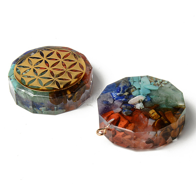 Плоские круглые подвески из эпоксидной смолы G-R478-22F-1