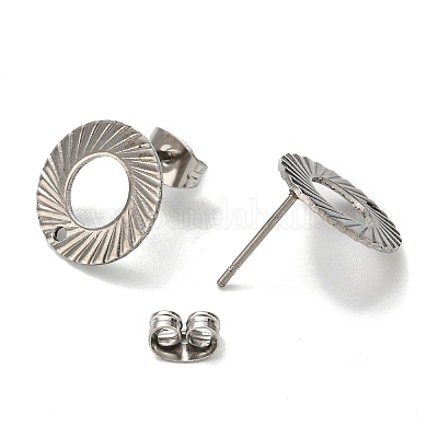 Серьги-гвоздики из нержавеющей стали 201 STAS-B045-13P-B-1