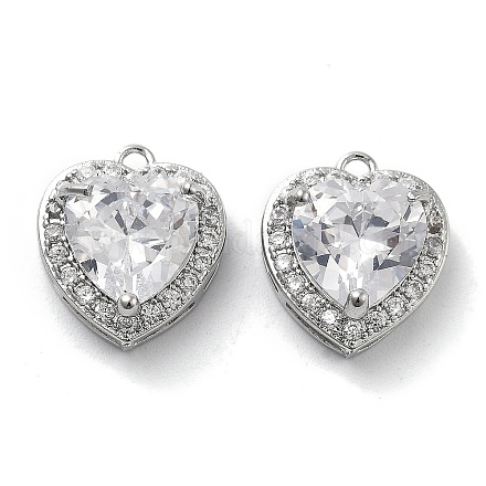 Латунные микропаве прозрачные подвески с фианитом KK-M102-26P-1