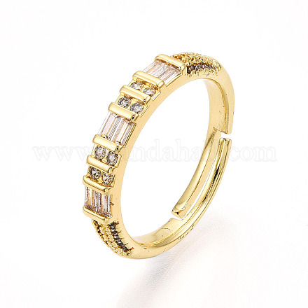 Латунные кольца-манжеты с микропаве и прозрачным цирконием для женщин KK-T070-116-1