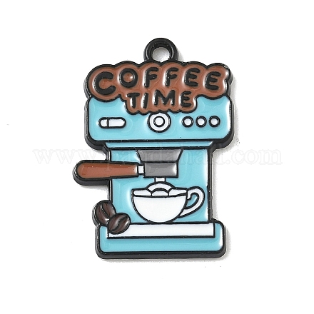Эмалевые подвески из сплава на кофейную тематику ENAM-I077-02EB-03-1