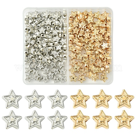 250шт 2 цвета пластиковые бусины ccb&nbsp;CCB-FS0001-10-1