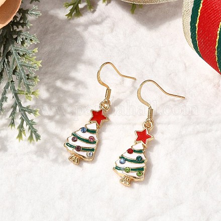 Болтающийся серьги сплава эмали EJEW-JE06610-1