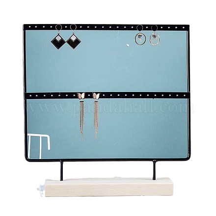 2-ярусные стенды для железных сережек с деревянным основанием PW-WG18730-01-1