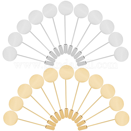 60 набор 2-х цветных круглых латунных значков для лацканов KK-SC0004-99-1