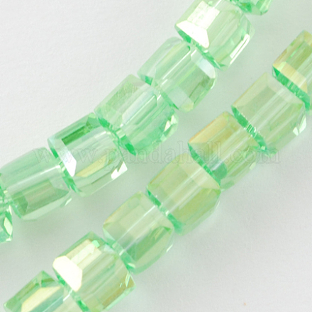 Стеклянные бусины с гальваническим покрытием  EGLA-R030-6x6mm-18-1