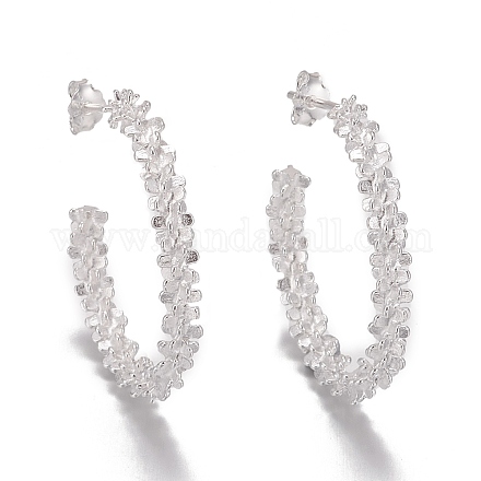 925 серьги-кольца из стерлингового серебра EJEW-F265-07S-1