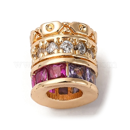 Латунные микро проложить кубического циркония бусы KK-D378-22G-1