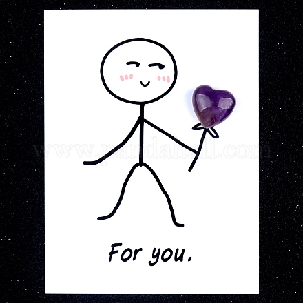 Украшения в виде сердца из натурального аметиста PW-WGB97A3-06-1