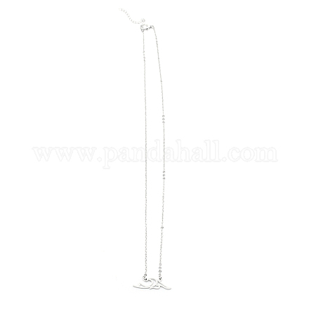 Женское ожерелье с подвесками в виде морской волны из нержавеющей стали 201 NJEW-TAC0004-06-1