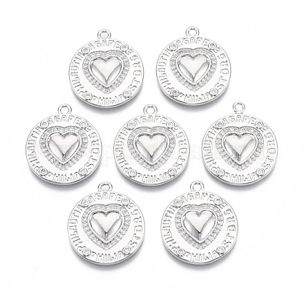 Латунные микро проложить кубического циркония подвески KK-T062-03P-NF-1