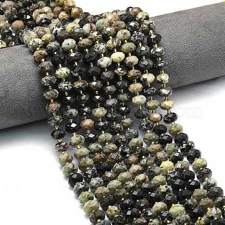 Бусы натуральная африканская бирюза (яшма) G-P573-A28-01-1