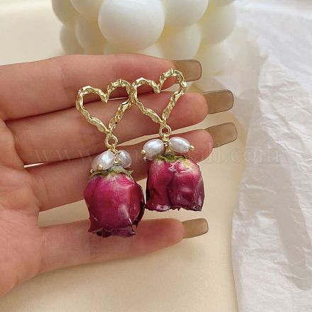 Серьги-гвоздики с подвесками из латунной ракушки в форме сердца FS-WGDBC6E-02-1