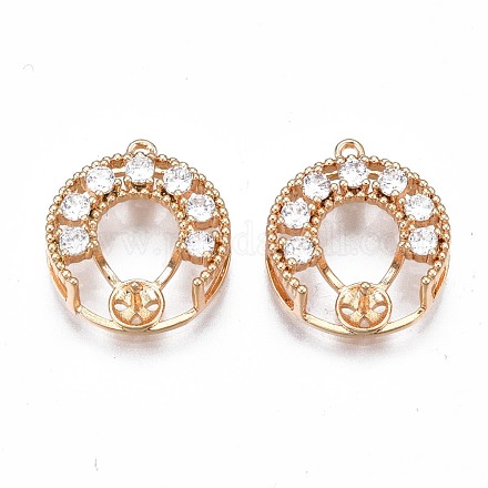 Латунная микропаве из прозрачного кубического циркония KK-N232-226-1