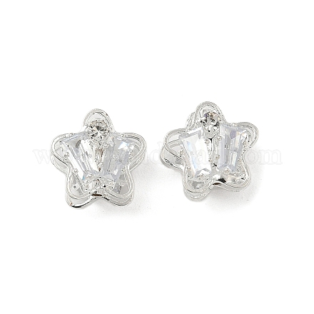 Латунные микро проложить кубического циркония бусы KK-S336-08S-C-1