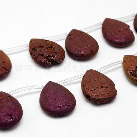 Гальванические природный кристалл кварца бусы пряди G-G891-03-1