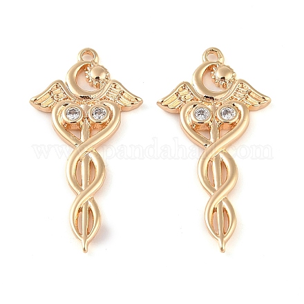 Латунные микропаве прозрачные подвески с фианитом KK-Q816-16G-1