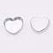 Aluminum Tray, Eyeshadow Compact Accessories, Heart, Silver, 1.95x1.86x0.4cm