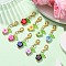 Acrylic Flower Pendant Decorations, with Alloy Clasps, Golden, 31.5mm