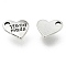 Alloy Pendants, Cadmium Free & Lead Free, Heart, Antique Silver, 9x9x1mm, Hole: 1mm