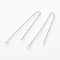 Tarnish Resistant 304 Stainless Steel Earring Findings, Ear Threads, Stainless Steel Color, 90~94x1.2mm, Pin: 0.8mm