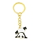 Alloy Enamel Keychain, with Iron Findings, Panda, Golden, 7.8cm, Pendant: 26mm