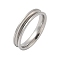 304 Stainless Steel Grooved Ring Settings, Blank Core Ring Base for Inlay Grooved Finger Ring Making, Stainless Steel Color, Slot: 2mm, 4mm, Inner Diameter: 17.2mm