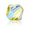 Preciosa® Crystal Beads, Czech Crystal, Bicone(451 69 302 Rondelle), 80250 20000 Acid Yellow AB 2x, 4mm, Hole: 0.8mm