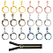 18Pcs 6 Colors Alloy Zipper Sliders with Wreath Charm, for Luggage Suitcase Backpack Jacket Bags Coat, Mixed Color, 56mm, 3pcs/color