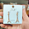 Alloy Rhinestone Stud Earrings, 925 Sterling Silver Pins, Golden, Eiffel Tower