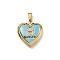 304 Stainless Steel Locket Pendants, Ion Plating(IP), Heart with Pattern Charms, Deep Sky Blue, 25x22.5x5.5mm, Hole: 8x4mm, Inner Diameter: 16.5x16.5mm